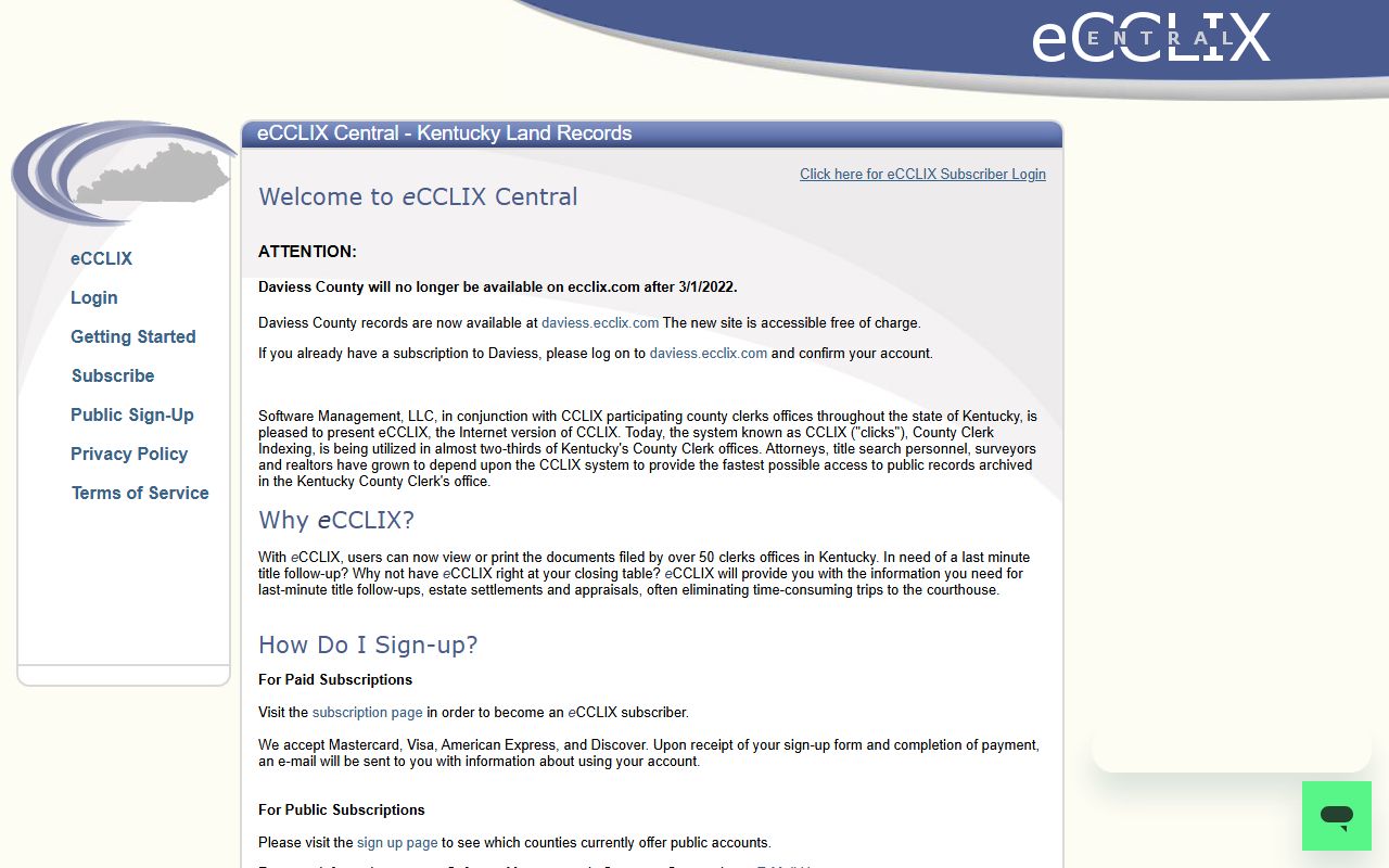 Jessamine County clerk records eCCLIX database