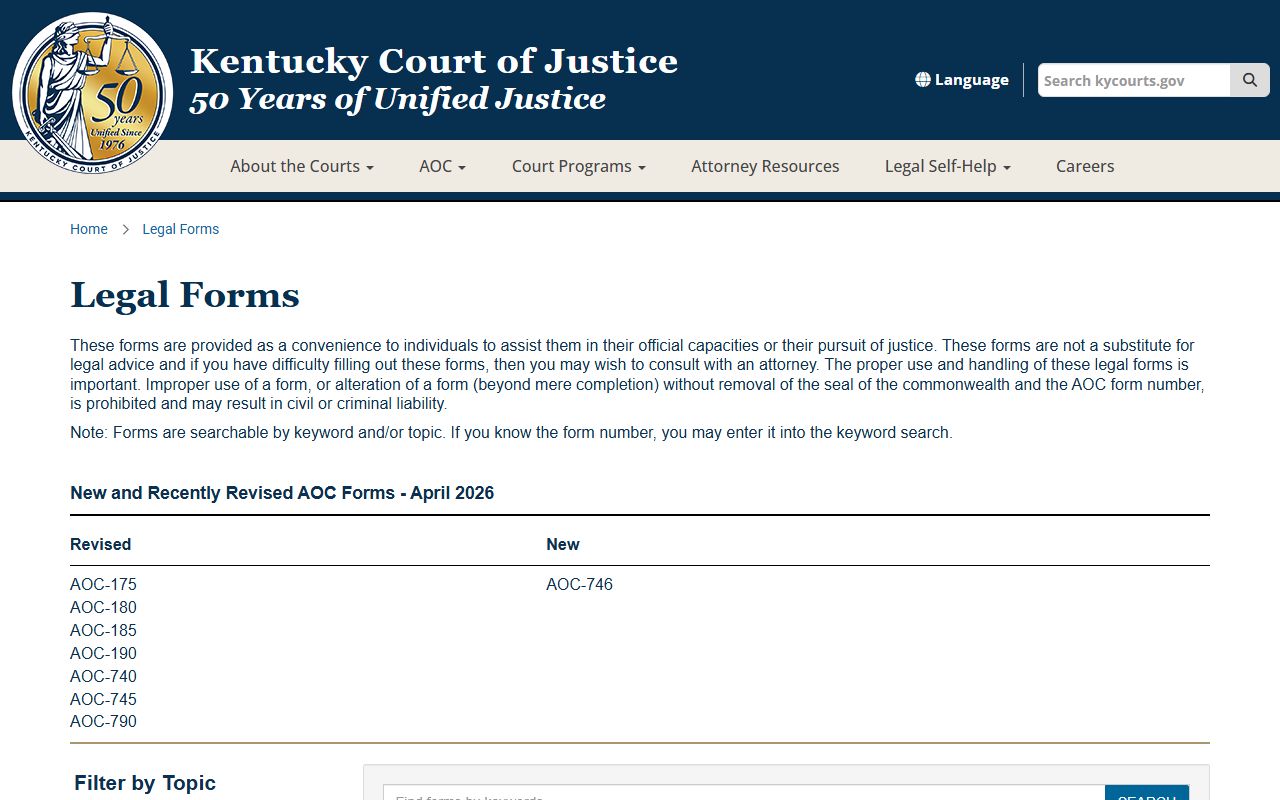 Jessamine County court records Kentucky legal forms portal