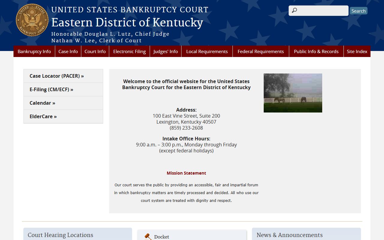 Jessamine County Circuit Court records compared with Eastern District bankruptcy court