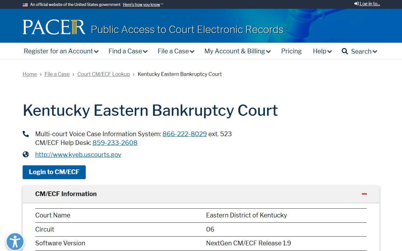 Jessamine County Circuit Court records compared with PACER bankruptcy lookup