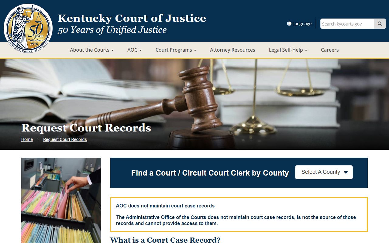 Jessamine County court records state court request guidance