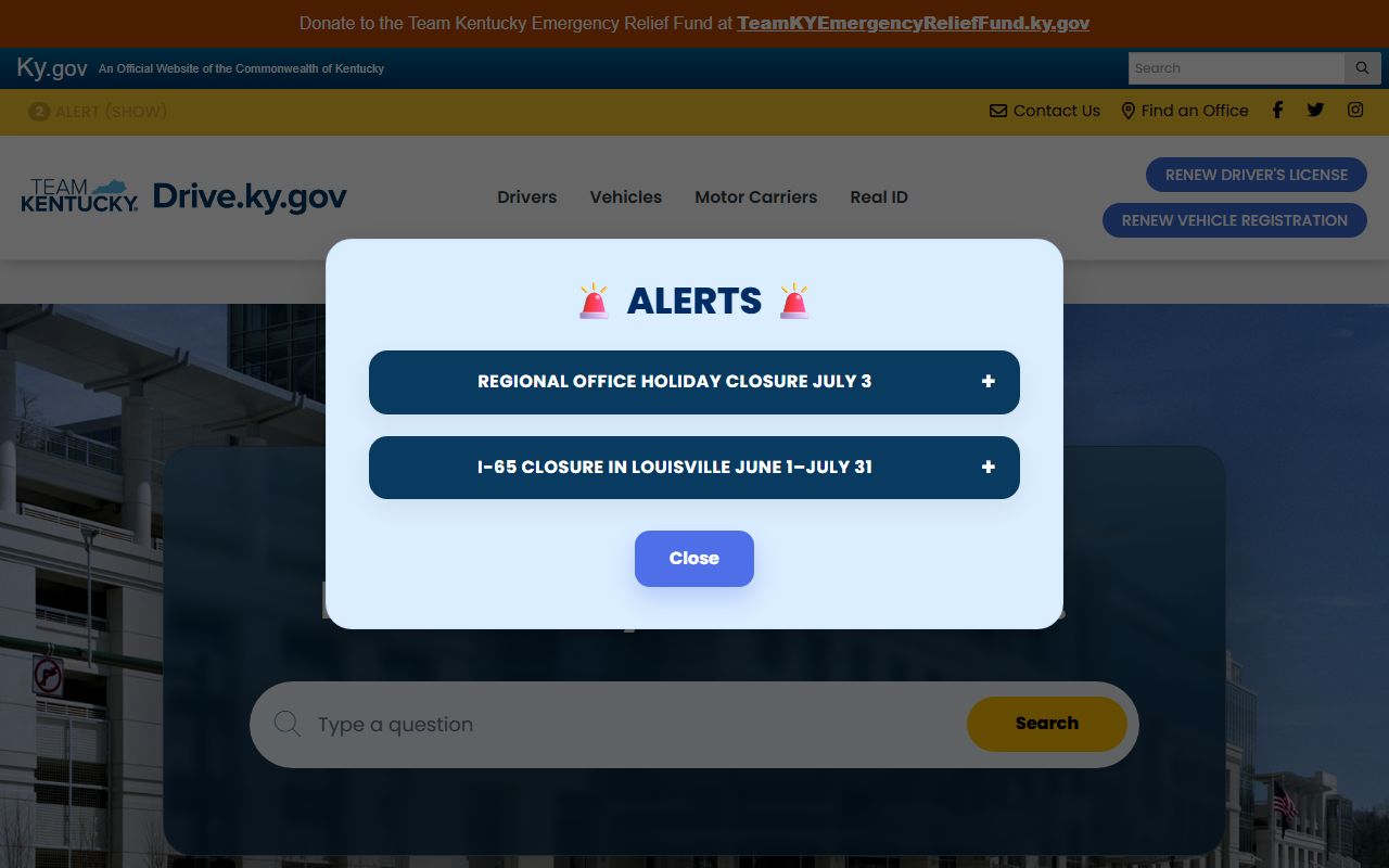 Jessamine County traffic court records and Kentucky driver services